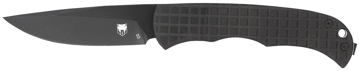 CobraTec Cyclone Hidden Release 3" Flip Open Plain Black TiCN D2 Steel Blade with Black Aluminum Handle