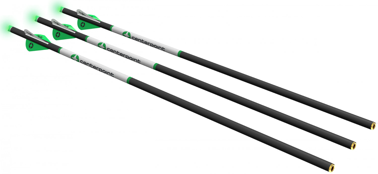 CenterPoint AXCCA203PK Carbon Crossbow Arrows with Lighted Nock 20 Inch 400 Grain 3 Pack