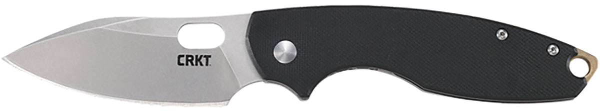 CRKT 5317D2 Pilar III Folding Knife 2.97" Plain Stonewashed D2 Steel Blade, Black Textured G10 Handle