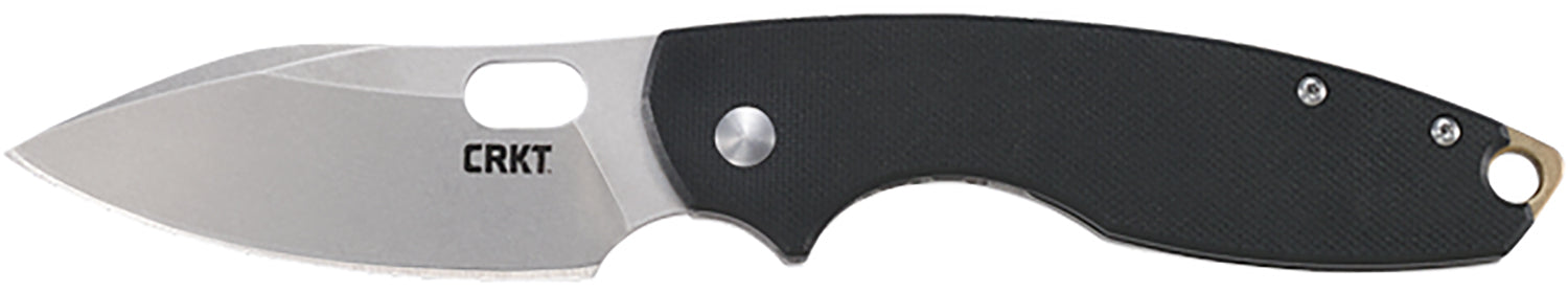 CRKT 5317D2 Pilar III Folding Knife 2.97" Plain Stonewashed D2 Steel Blade, Black Textured G10 Handle