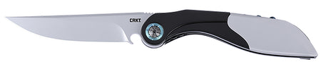 CRKT 5702 Nucleus Folding Knife 3.19" Plain Bead Blasted 12C27 Sandvik Blade, Black and Red G10/SS Handle
