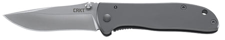 CRKT 6450S Drifter EDC Folding Knife 2.88" Drop Point Plain Satin 8Cr14MoV SS Blade, Silver Stainless Steel Handle