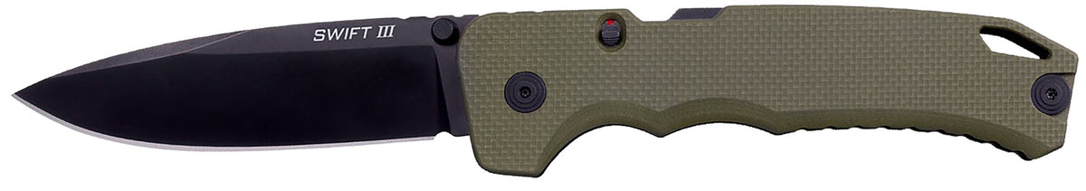 Cold Steel Swift III EDC 4" Assisted Opening Folding Knife, Black PVD CPM M4 Steel Blade, OD Green G10 Handle