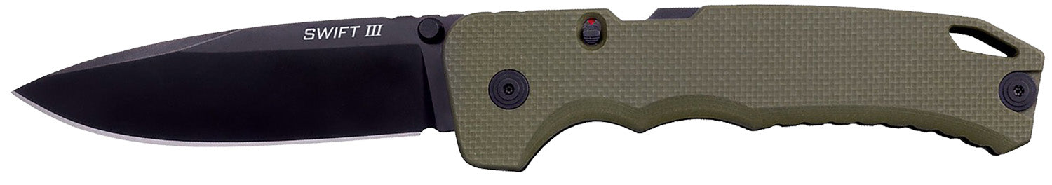 Cold Steel Swift III EDC 4" Assisted Opening Folding Knife, Black PVD CPM M4 Steel Blade, OD Green G10 Handle