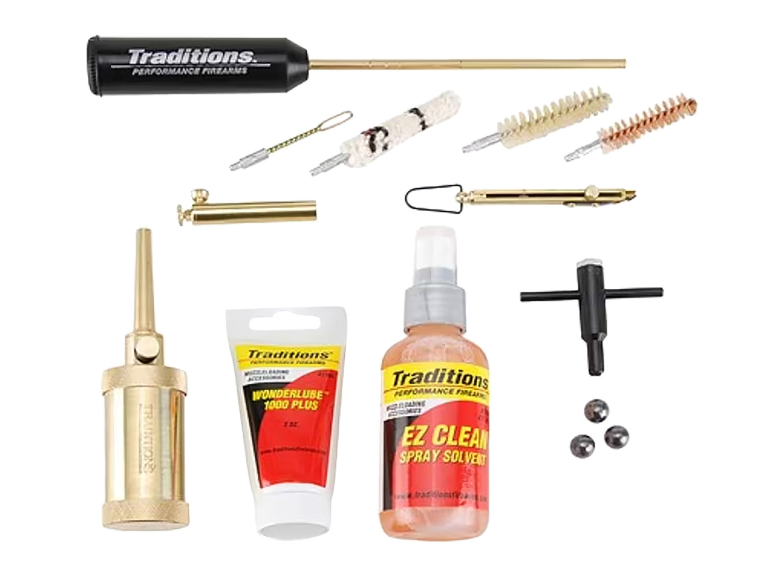 Traditions A5120 Sportsman Kit 44 Cal Revolver Nylon Bristle Cleaning Kit