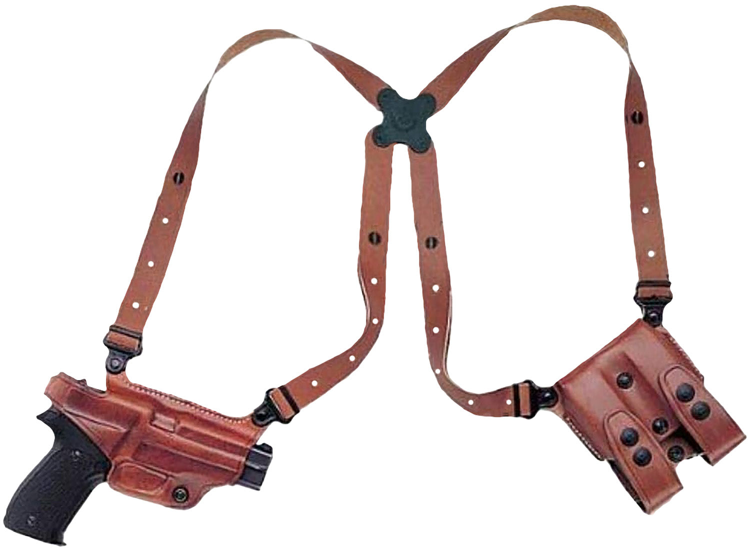 Galco Miami Classic Shoulder Holster System Black Leather Fits Kahr Arms Right Hand Up To 56" Chest