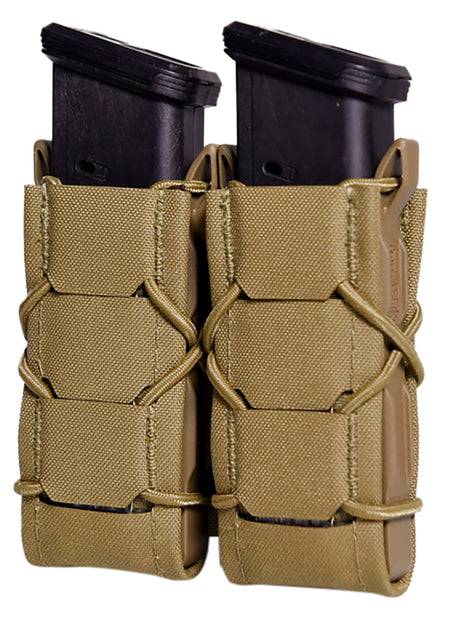High Speed Gear TACO Gen 2 Double Pistol Magazine Pouch Coyote Brown Nylon Laminate MOLLE Mount