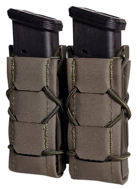 High Speed Gear TACO Gen 2 Double Pistol Magazine Pouch OD Green Nylon Laminate MOLLE Mount