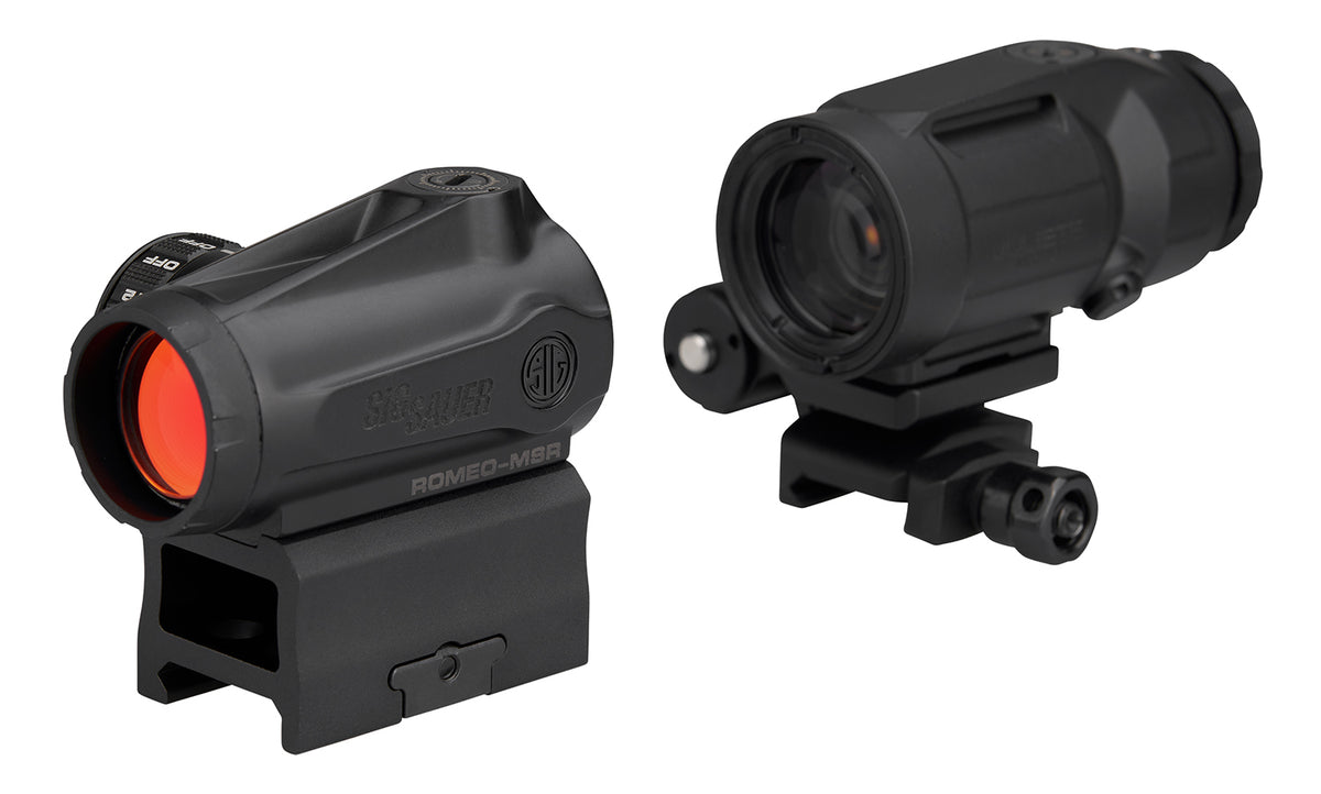 Sig Sauer Romeo-MSR Gen II with Juliet5 Micro Magnifier Black 1x20mm/5x42mm 2 MOA Red Dot Combo