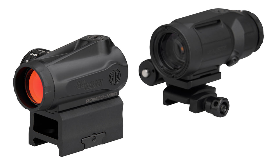 Sig Sauer Romeo-MSR Gen II with Juliet5 Micro Magnifier Black 1x20mm/5x42mm 2 MOA Red Dot Combo