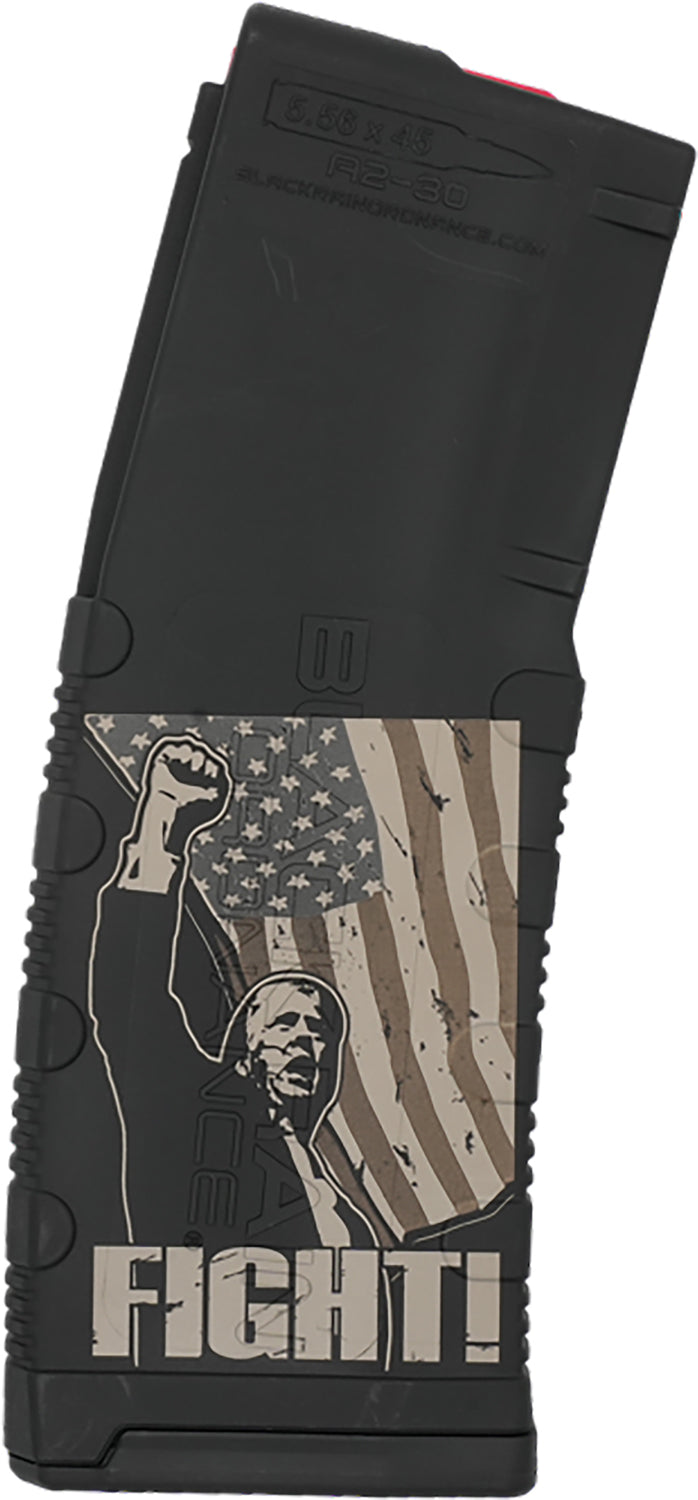Black Rain Ordnance 30rd .223 Rem/5.56 NATO Trump Fight Engraving AR-15 Magazine Black Polymer