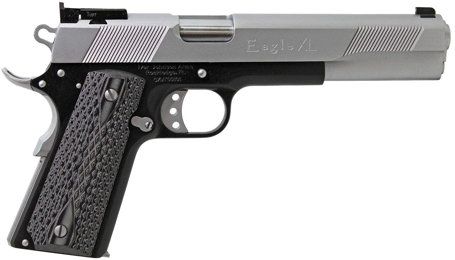 Iver Johnson Arms EAGLEXL10TT Eagle Deluxe 10mm Auto 8+1 6" Steel Barrel, Hard Chrome Serrated Steel Slide, Matte Black Steel Frame w/Beavertail, Black/Gray G10 Grip