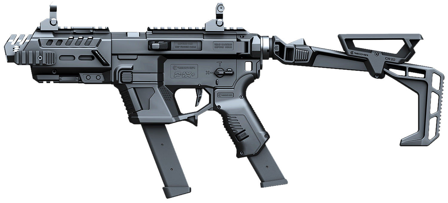 Recover Tactical PIXPBFST01 P-IX+ Basic PG9 Folding Stock Metal Front Guard Black