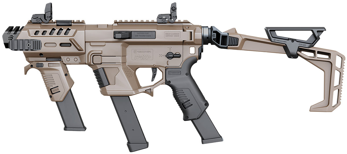 Recover Tactical PIXPMGFST02 P-IX+MG PG9 SR20 Metal Front Guard with Folding Stock Tan