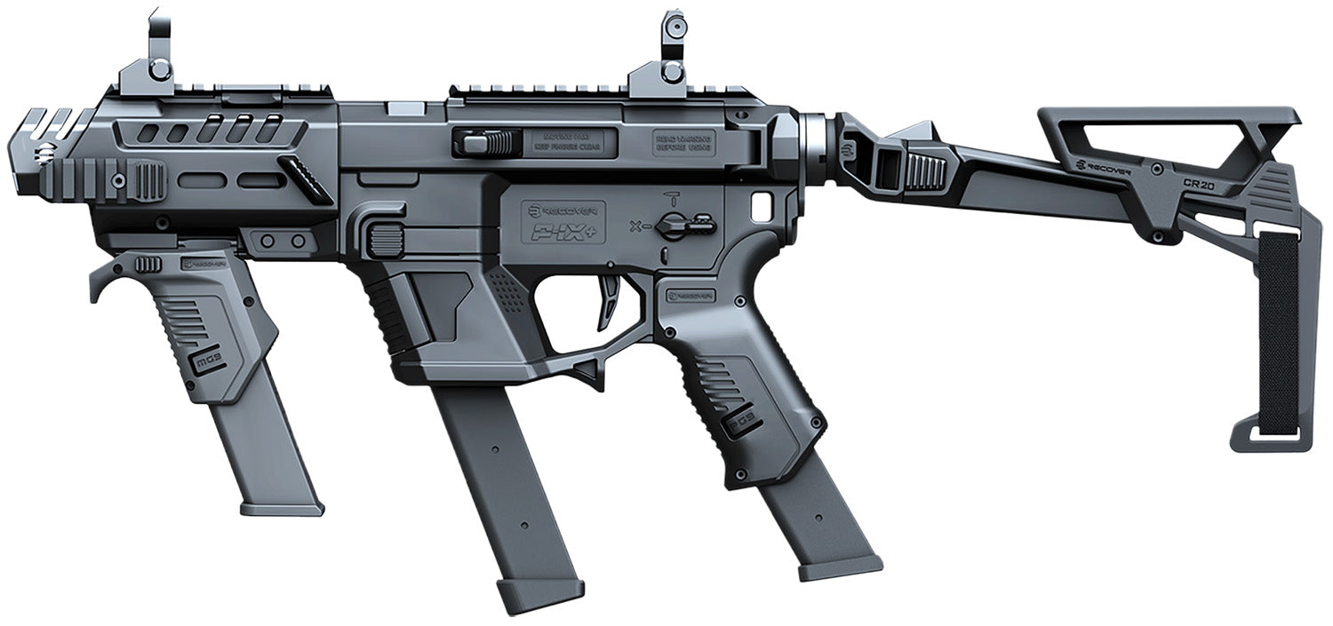 Recover Tactical PIXPMGFBR01 P-IX+MG PG9 SR20 Metal Front Guard with Folding Brace Black