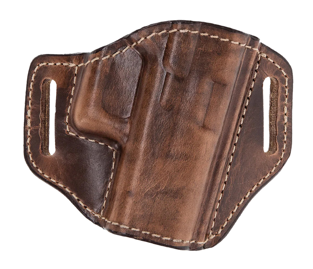 Bianchi 27410 Remedy OWB Holster Weathered Tan Leather Belt Slide Fits Springfield 4in Barrel Right Hand
