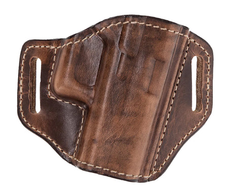 Bianchi 27410 Remedy OWB Holster Weathered Tan Leather Belt Slide Fits Springfield 4in Barrel Right Hand