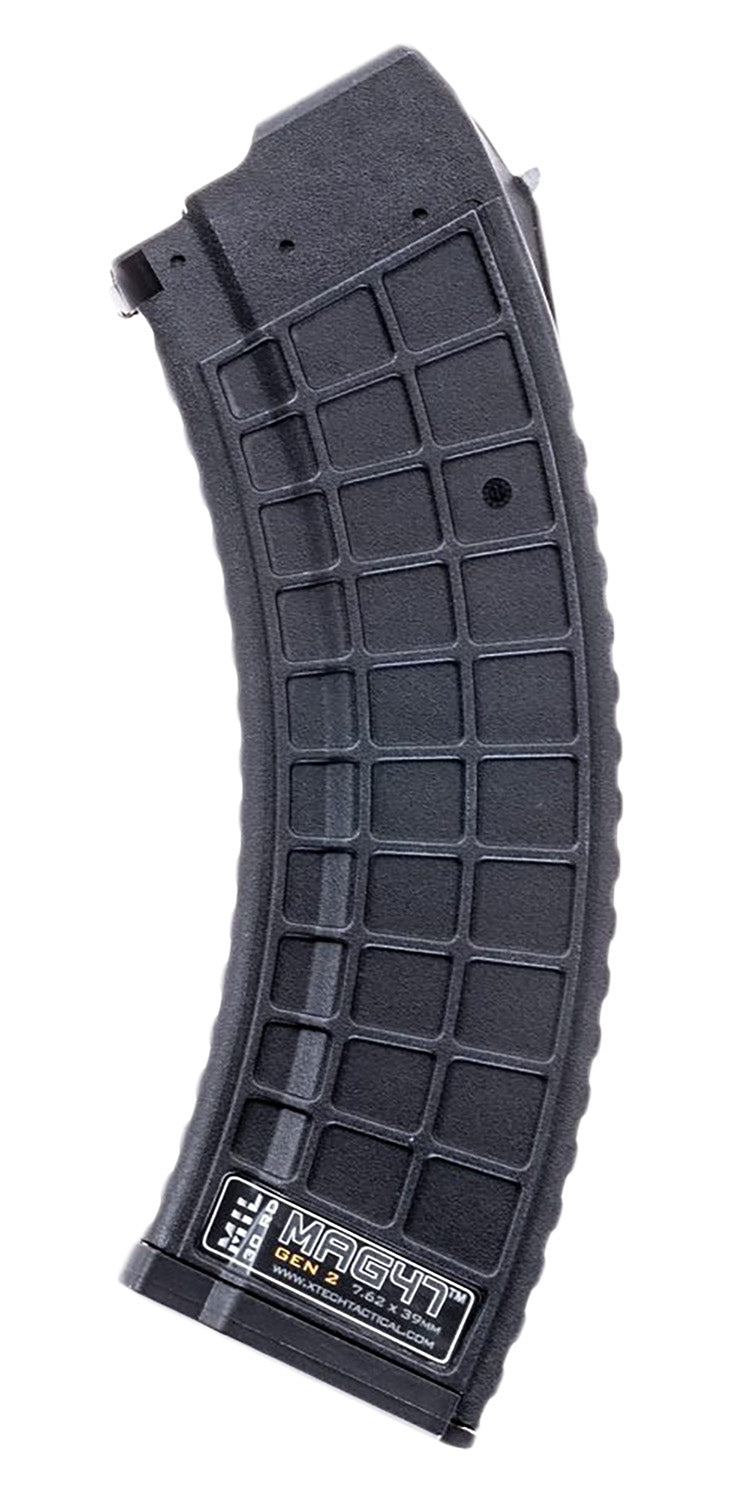 Xtech Tactical XTT1152BLKMIL Gen2 30-Round 7.62x39mm Military-Spec Waffle Magazine for AK-47 Black Stainless Steel
