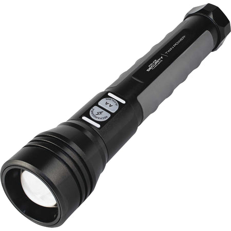 Lb Marketing 97715 Twin Power Black 600/2000 Lumens White LED Dual Power Rechargeable Flashlight