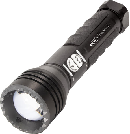 Lb Marketing 97741 Twin Power Long Throw Flashlight Black 220/450 Lumens White LED Rechargeable