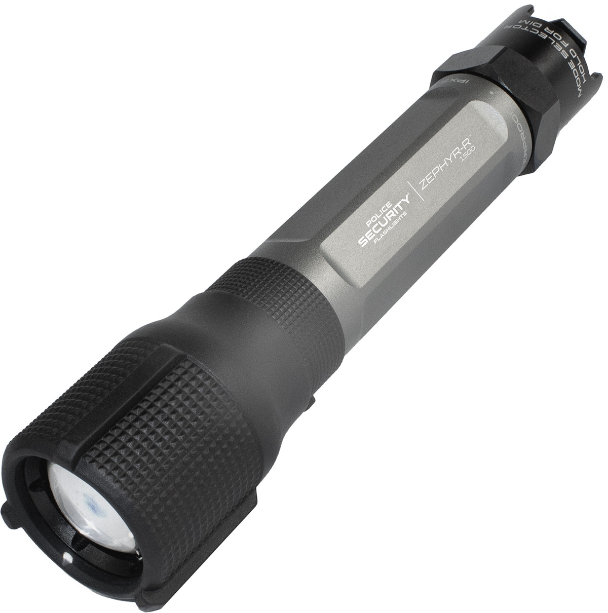 Police Security Zephyr-R Tactical Rechargeable Flashlight Gray 450/1500 Lumens White LED
