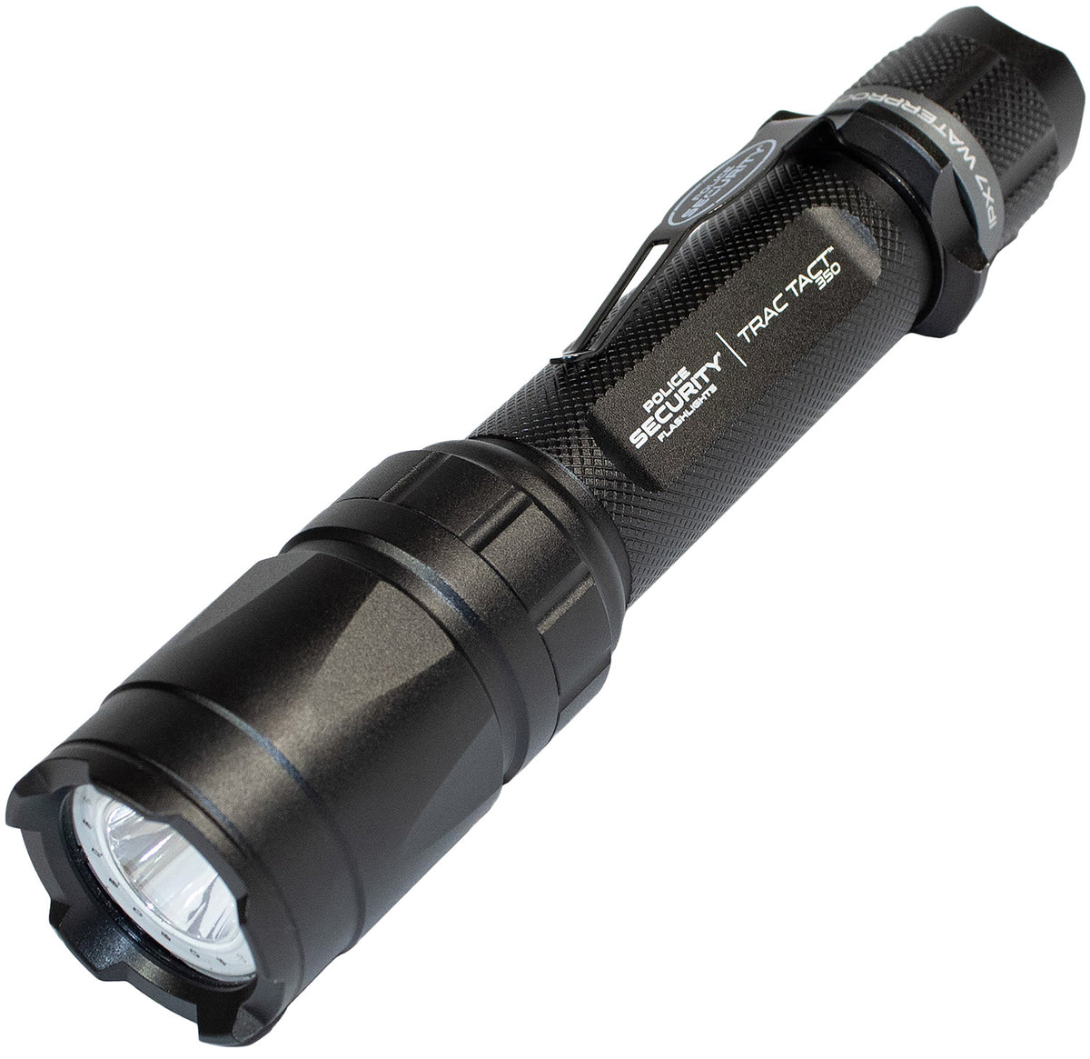 Police Security Trac Tact 2AA Flashlight Black 105/350 Lumens UV Red White LED