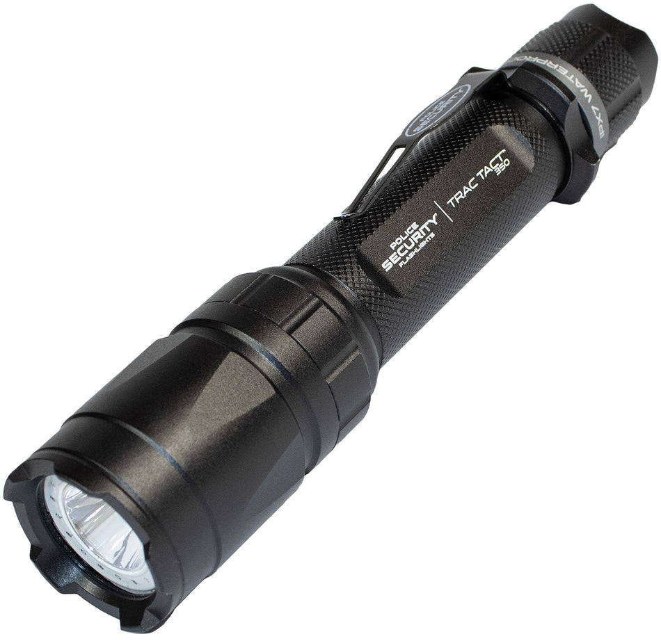 Police Security Trac Tact 2AA Flashlight Black 105/350 Lumens UV Red White LED