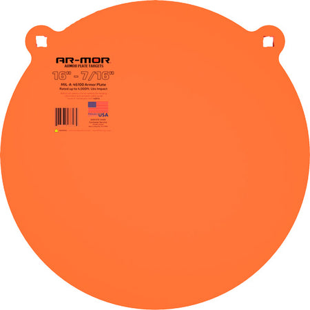 AR-MOR 16" MIL41600 Steel Shooting Gong 7/16" Thick Orange Round