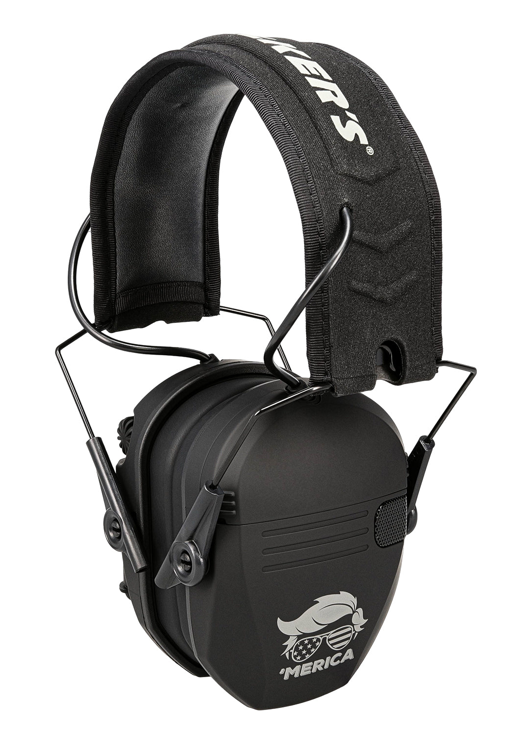 Walker's GWPRSEMT24MERBLK Razor Merica Electronic Ear Muff Over the Head 23 dB Black