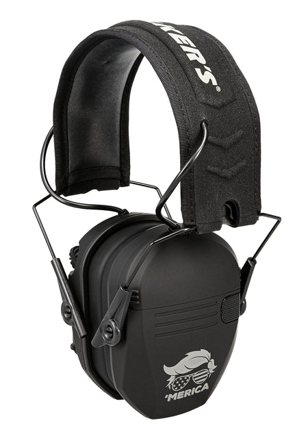 Walker's GWPRSEMT24MERBLK Razor Merica Electronic Ear Muff Over the Head 23 dB Black