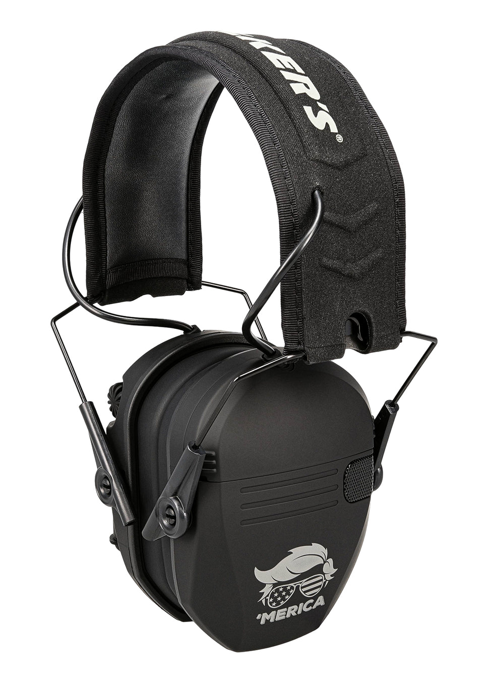 Walker's GWPRSEMT24MERBLK Razor Merica Electronic Ear Muff Over the Head 23 dB Black