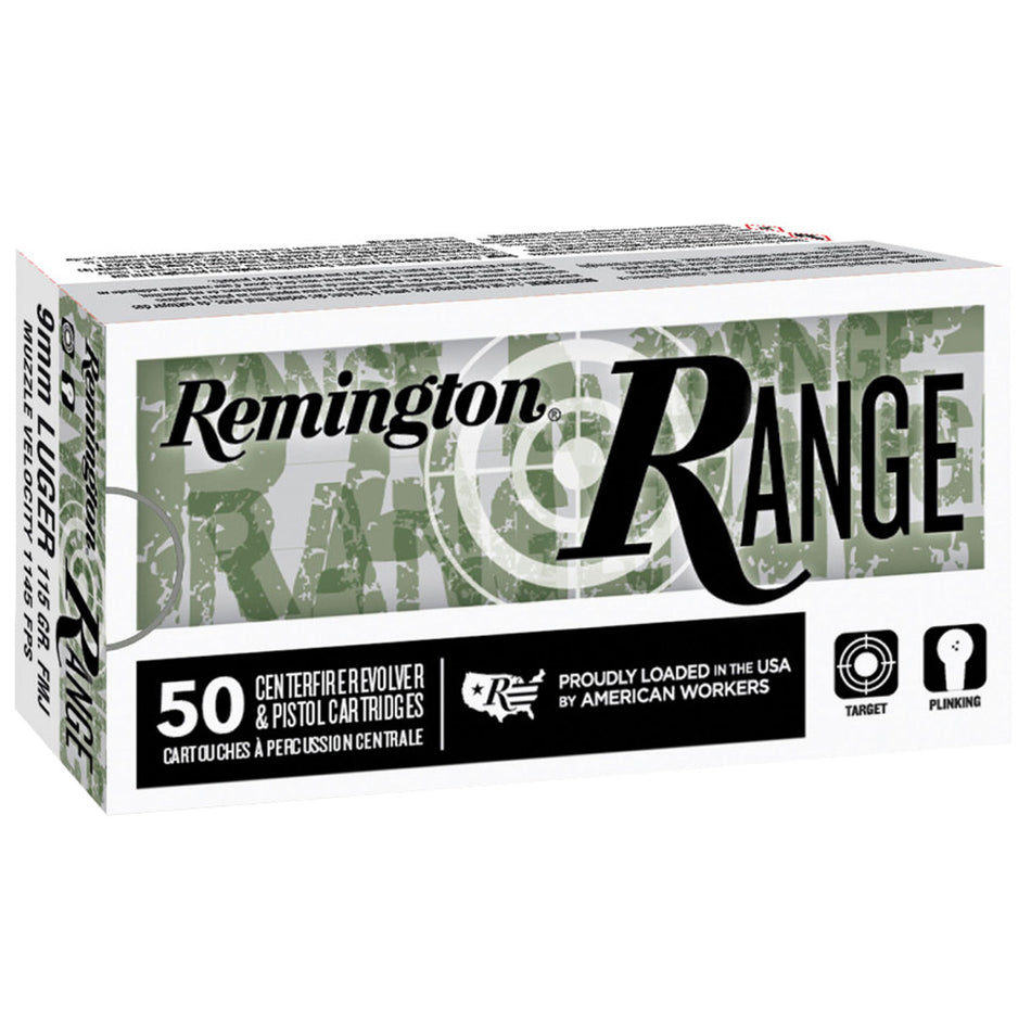 Remington 9mm Range 115gr FMJ Ammo