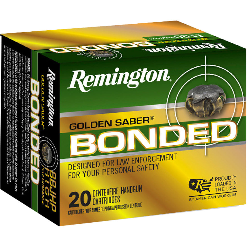 Remington 29365 Golden Saber Bonded Brass Jacketed Hollow Point  180 Grain .40 S&W