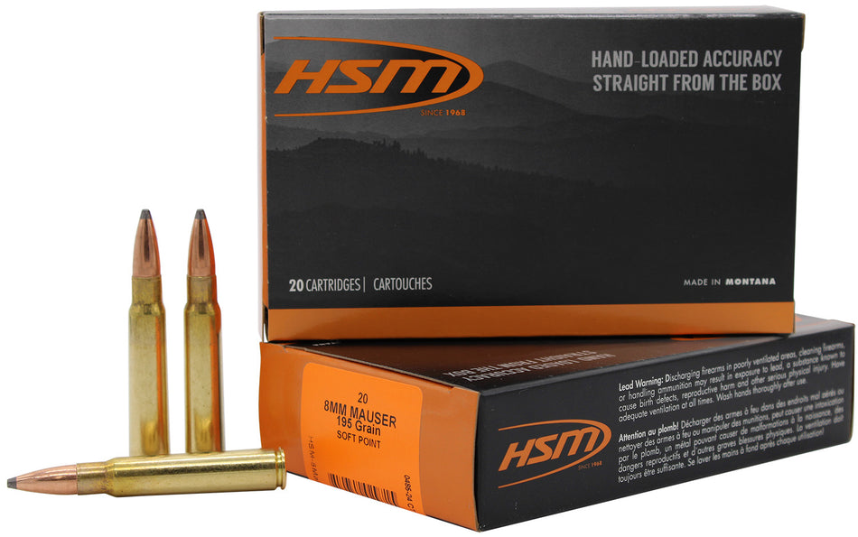 HSM  8mm Mauser 195 gr JSP ammo