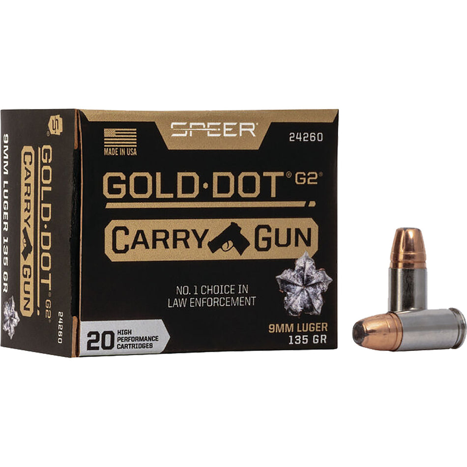 Speer Gold Dot Carry Gun 9mm Luger / Parabellum 135 gr JHP ammo