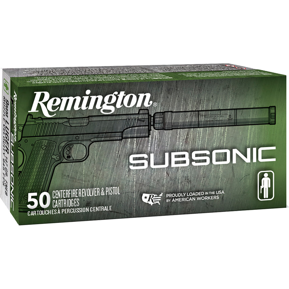 Remington Subsonic 9mm Luger / Parabellum 147 gr TMC ammo