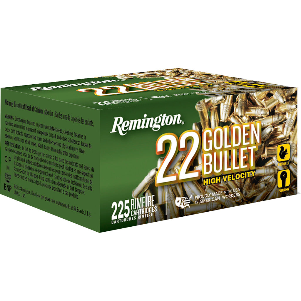Remington 21229 Golden Bullet Plated Hollow Point  36 Grain .22 Long Rifle