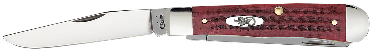 Case 00783 Medium Trapper Folding Knife 3.25"/3.27", Tru-Sharp SS Clip Point/Spey Blades, Corn Cob Jigged Old Red Bone Handle