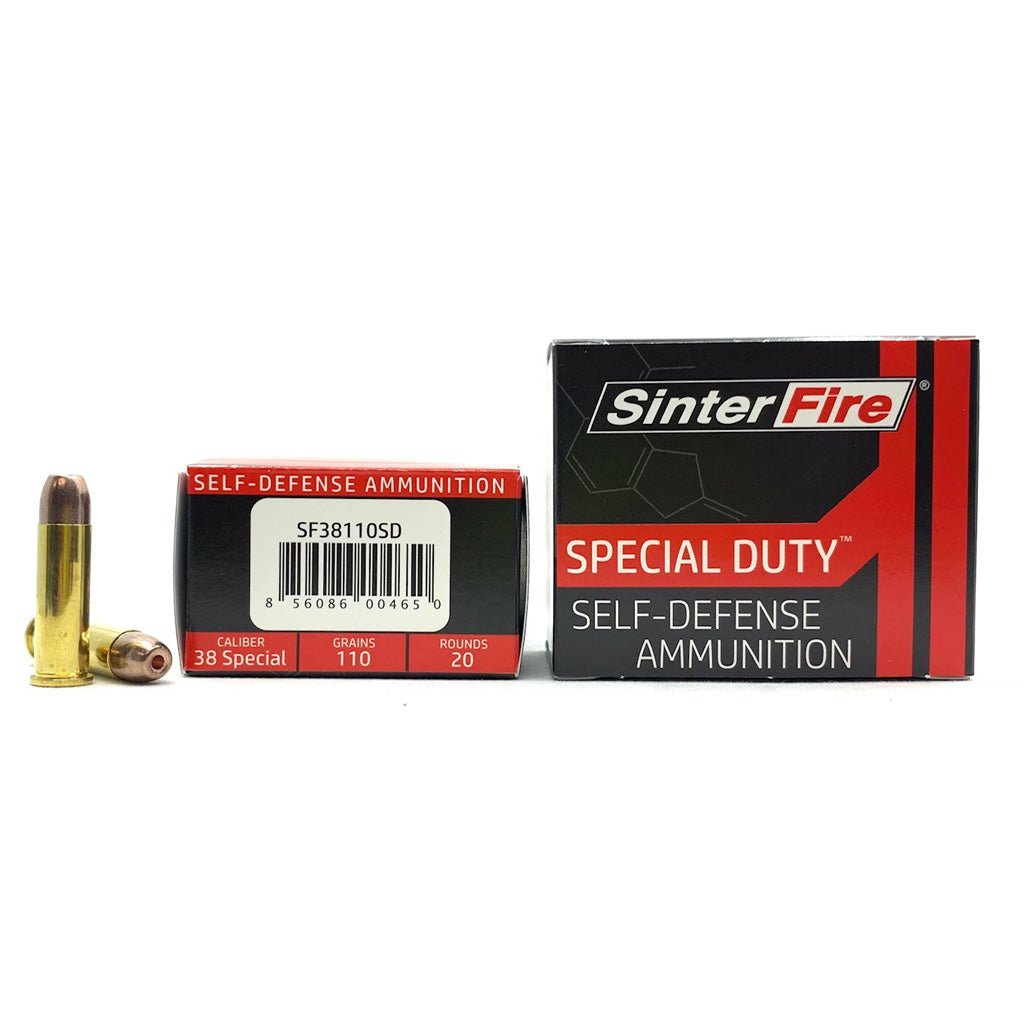 SinterFire Special Duty (SD) .38 Special 110 gr CSHP ammo