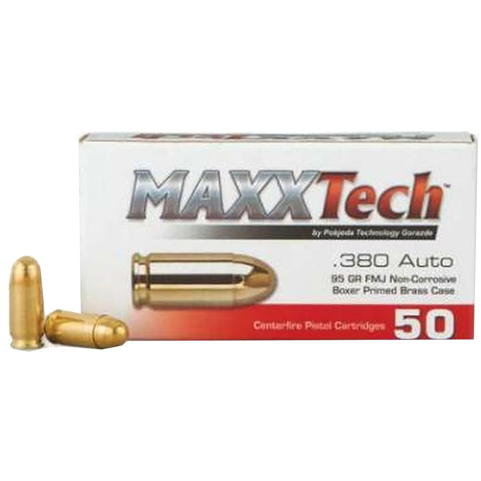 MaxxTech  .380 ACP/Auto 95 gr FMJ ammo