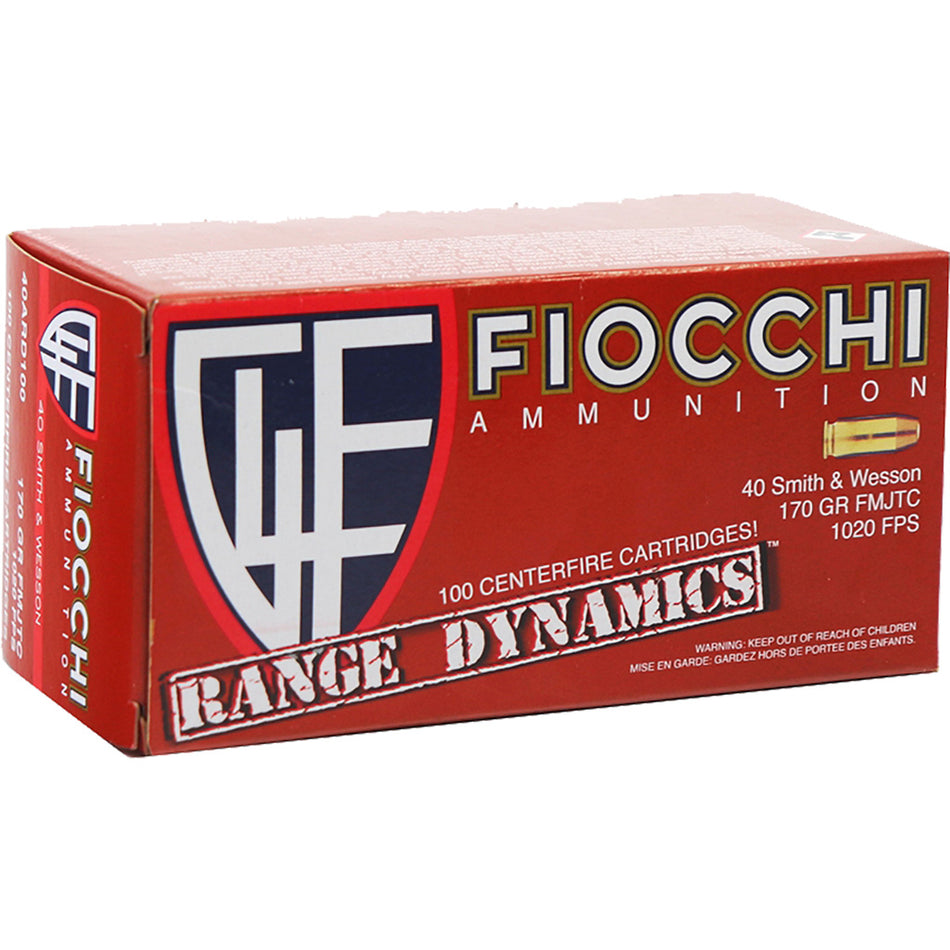 Fiocchi 40ARD100 Range Dynamics Full Metal Jacket Truncated Cone  170 Grain .40 S&W