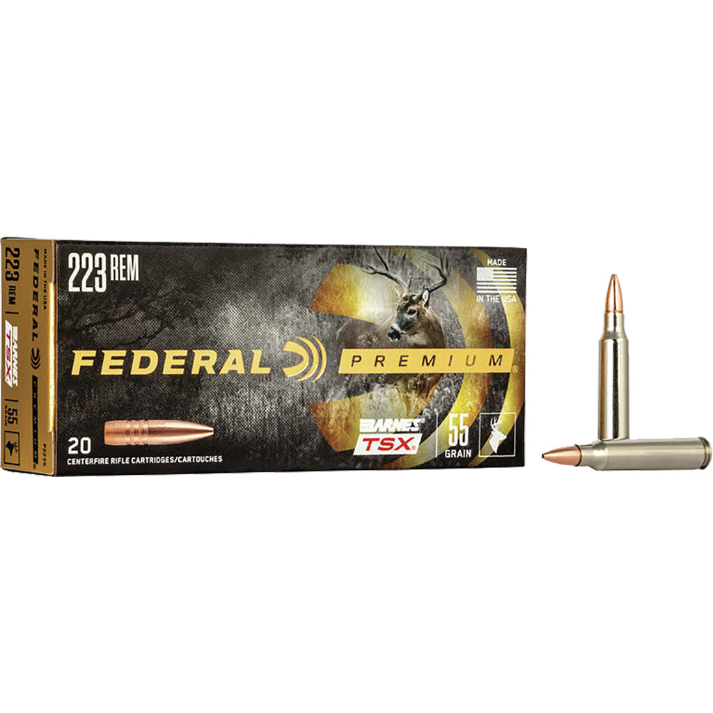 Federal P223S Premium Barnes TSX  55 Grain .223 Remington