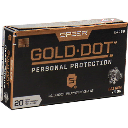 Speer Gold Dot Hollow Point Personal Protection .223 Remington 75 gr JHP ammo