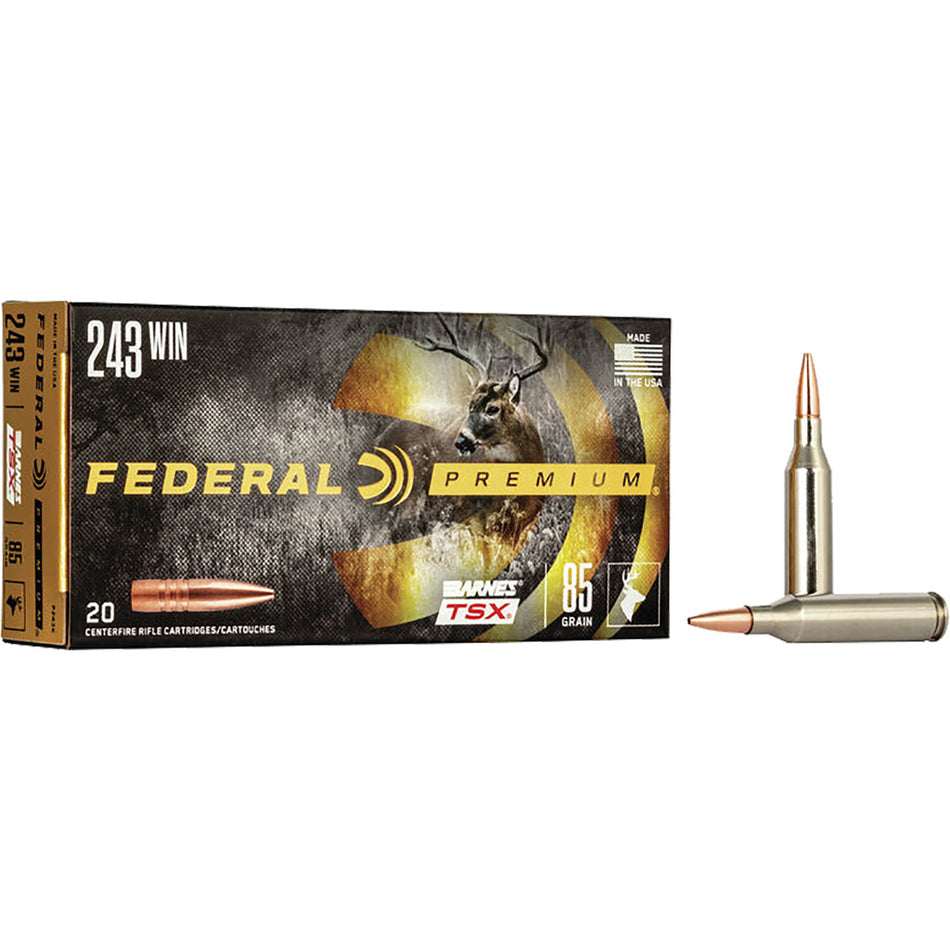 Federal P243K Premium Barnes TSX  85 Grain .243 Winchester