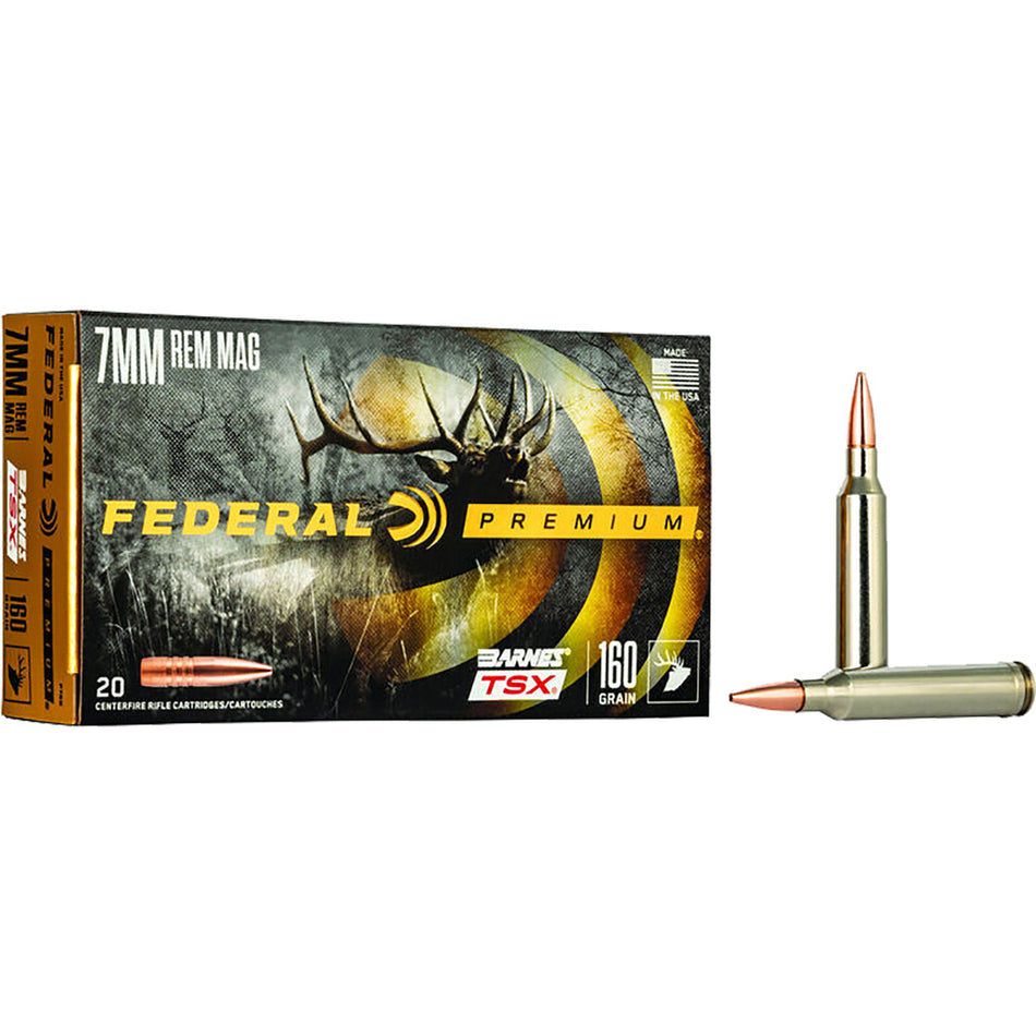 Federal P7RN Premium Barnes TSX  160 Grain 7mm Remington Mag