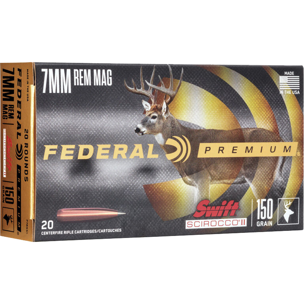 Federal P7RSS1 Premium Swift Scirocco II  150 Grain 7mm Remington Mag