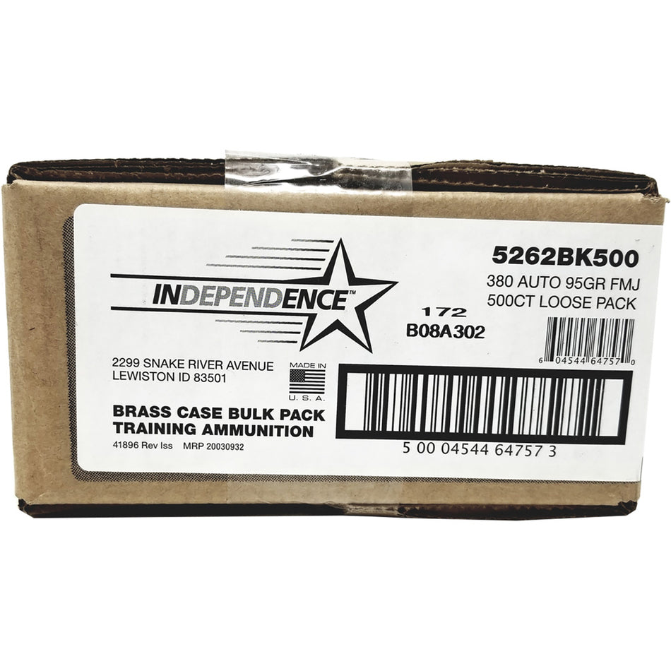 Independence Brass .380 ACP/Auto 95 gr FMJ ammo