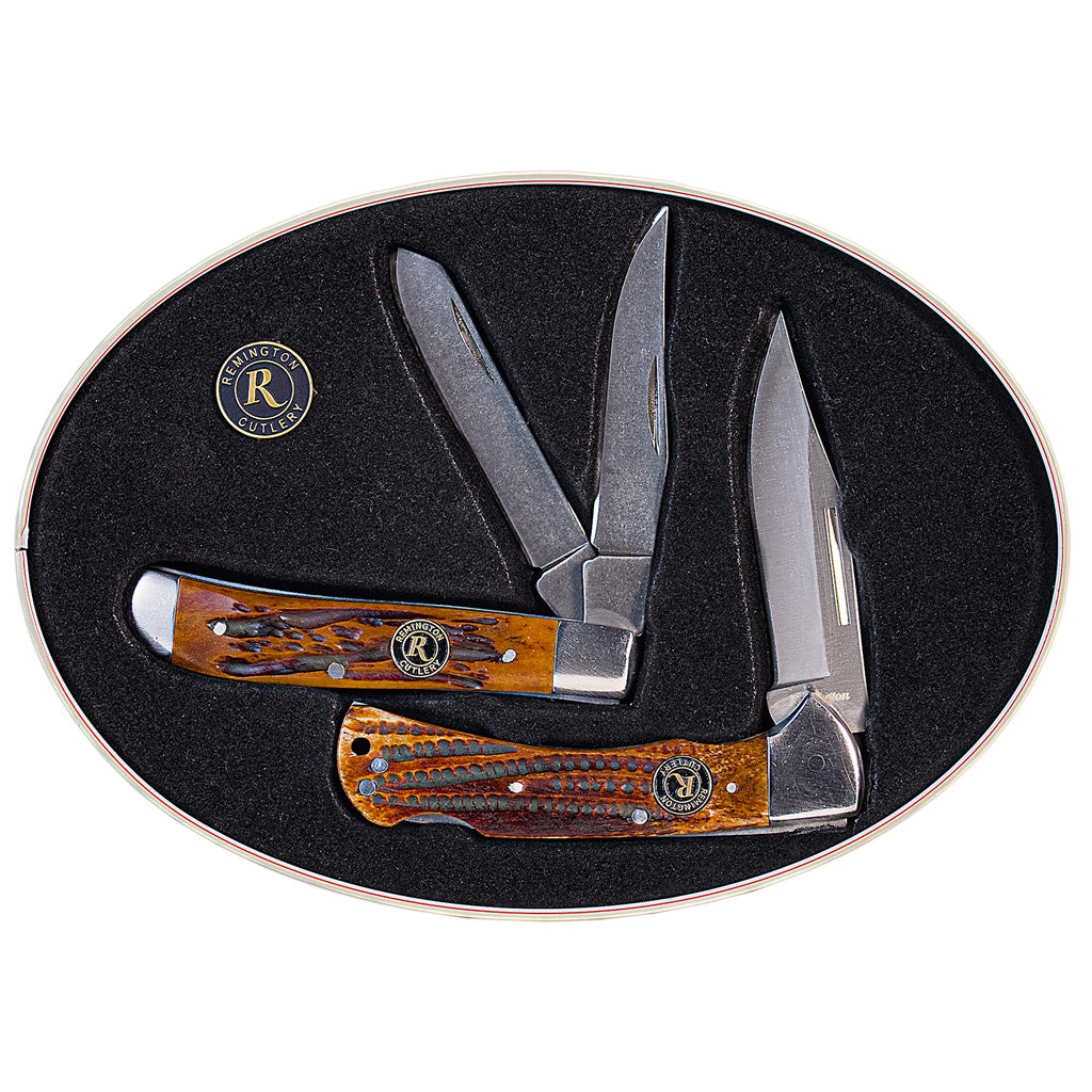 Remington American Classic Collector Tin Gift Set with Trapper and Lockback Knife