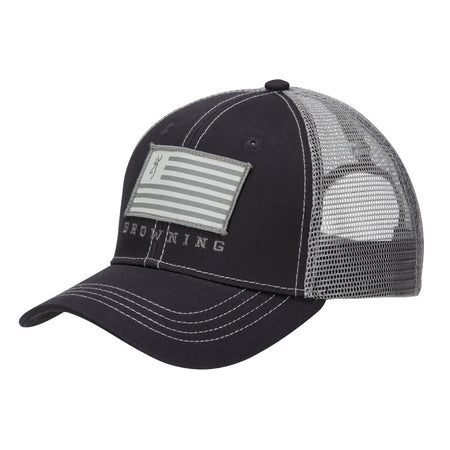Browning Patriot Baseball Cap Slate Grey with Flag Patch