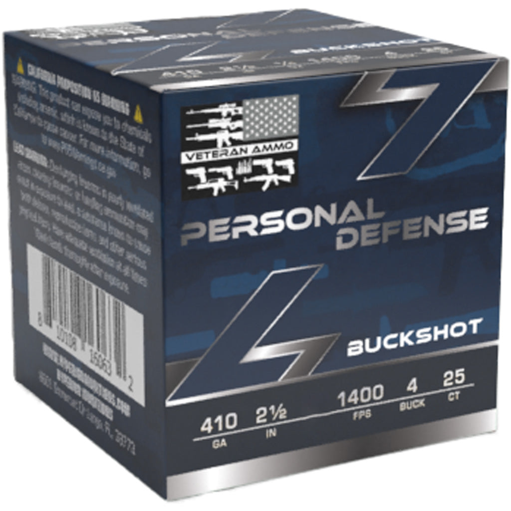 Veteran Ammo Personal Defense 4 Pellets .410 Bore 2.5 in / 2.5 in #4 Buck 1/5 oz